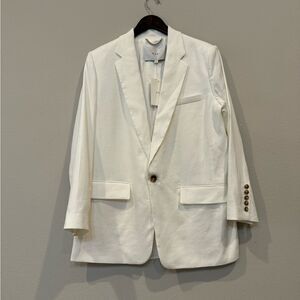 A.L.C. Linen Blazer Size 10‎ White One Button Front